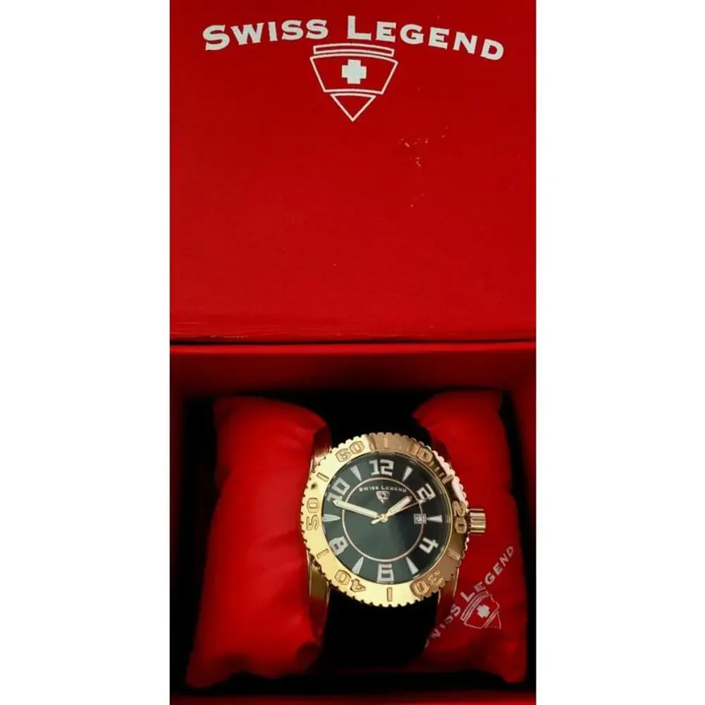 Rare Vintage Swiss Legend‎ Commander Mens Dive Watch In Box
